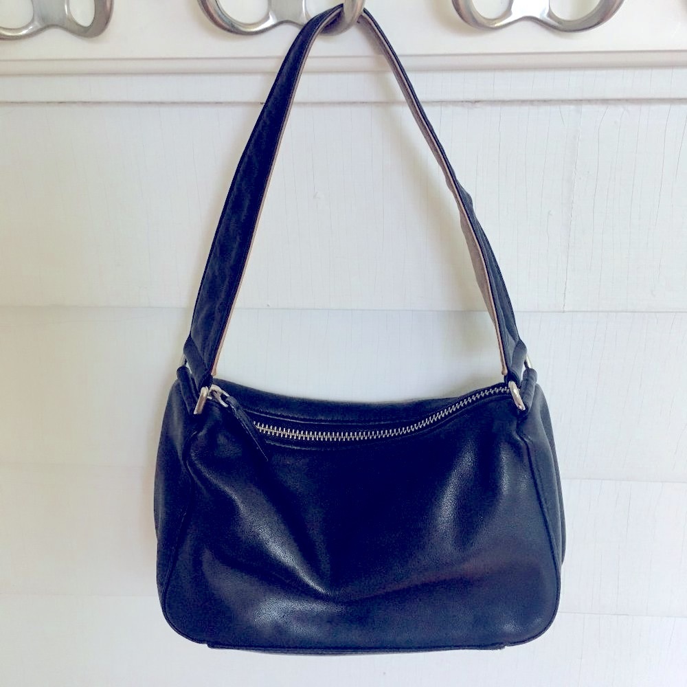 Banana Republic Black Leather Mini Satchel Bag